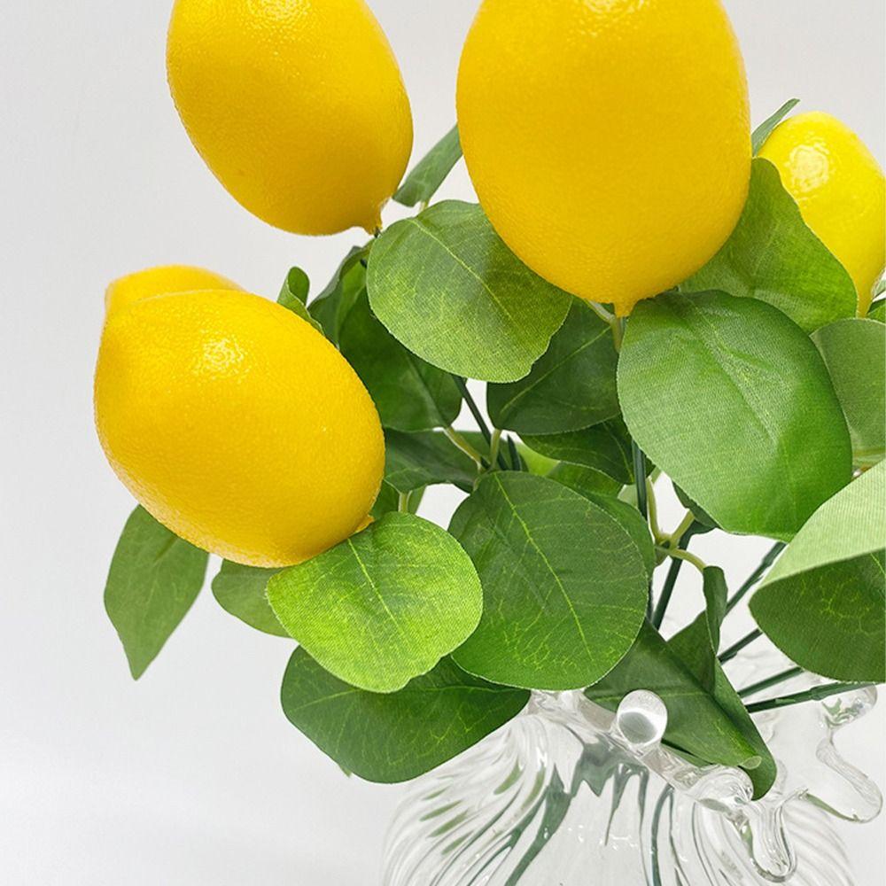 Handmade Artificial Lemon Branches DIY Fake Plants Simulation Lemon Fruit Wedding Party Supplies