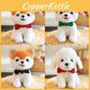 Shiba Plush Inu Toy With Green Bow Soft Stuffed Animal For Companion Children