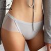Sexy Women's Panties Ice Silk Seamless Underwear Mesh Patchwork Underpant Mid-Waist Comfort Briefs