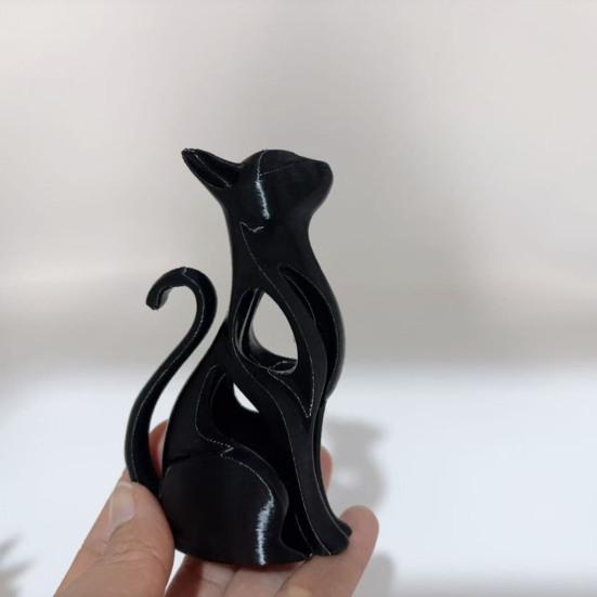 DYS 3D-печатная полая фигурка кошки, современная черно-белая статуэтка котенка, художественная скульптура животного, настольное украшение, подарок для влюбленных