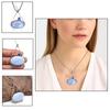 Lace Blue Silver Agate Necklace Gifted Gemstone Pendant Jewelry 18"