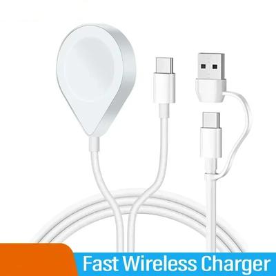 Кабель USB C 3 в 2 для зарядки Apple Watch, зарядки iPhone, кабель для быстрой зарядки, совместимый с iWatch Ultra/SE/9/8/7/6/5/4/3/2/1