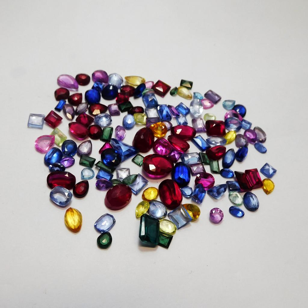 Микс цветов НАСТОЯЩИЙ Натуральный Сапфир СЕРТИФИЦИРОВАННЫЙ 15.74 Карата Свободный Драгоценный Камень Микс Форм Лот RP-89