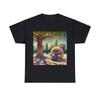 Unisex Adult T Shirt Artistic Fluffy Creature Knitting Under Tree Cute Emo