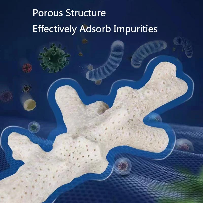 Высококачественный натуральный рифовый коралловый костный аквариумный фильтрующий материал биологический материал коралловый песок для стабильного pH фильтрация аквариума