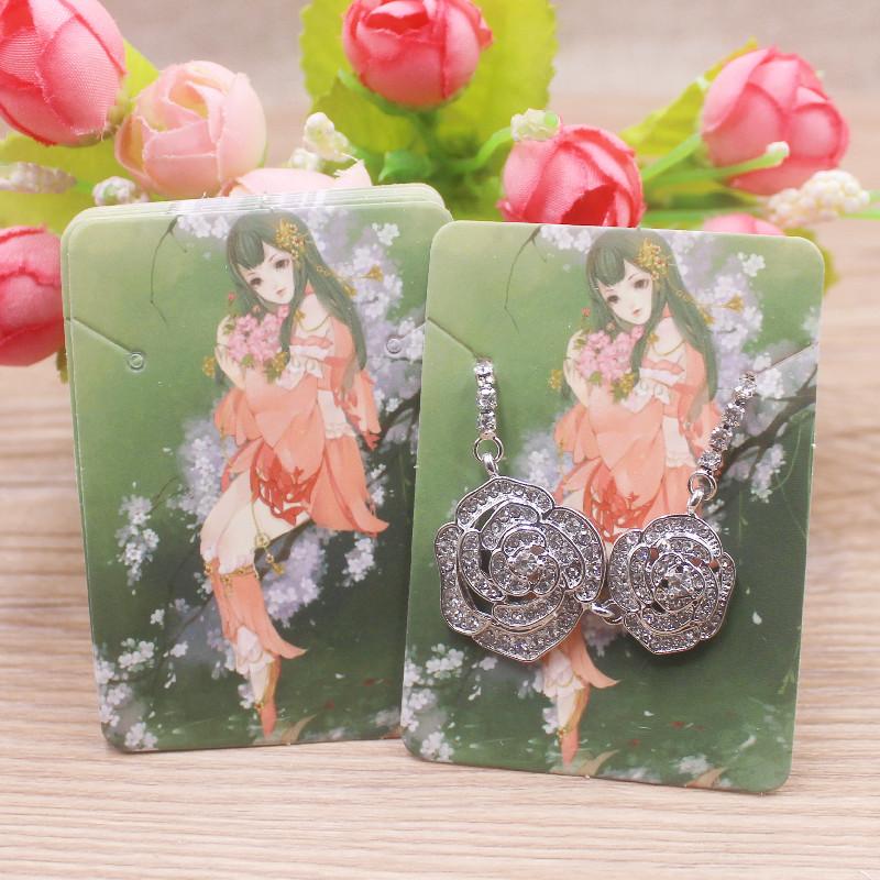 Zerong 50 шт. цветочных сережек и ожерелий, демонстрационные карточки, картонный набор ожерелий, кулон, упаковка, бирка, карточка 5x7 см