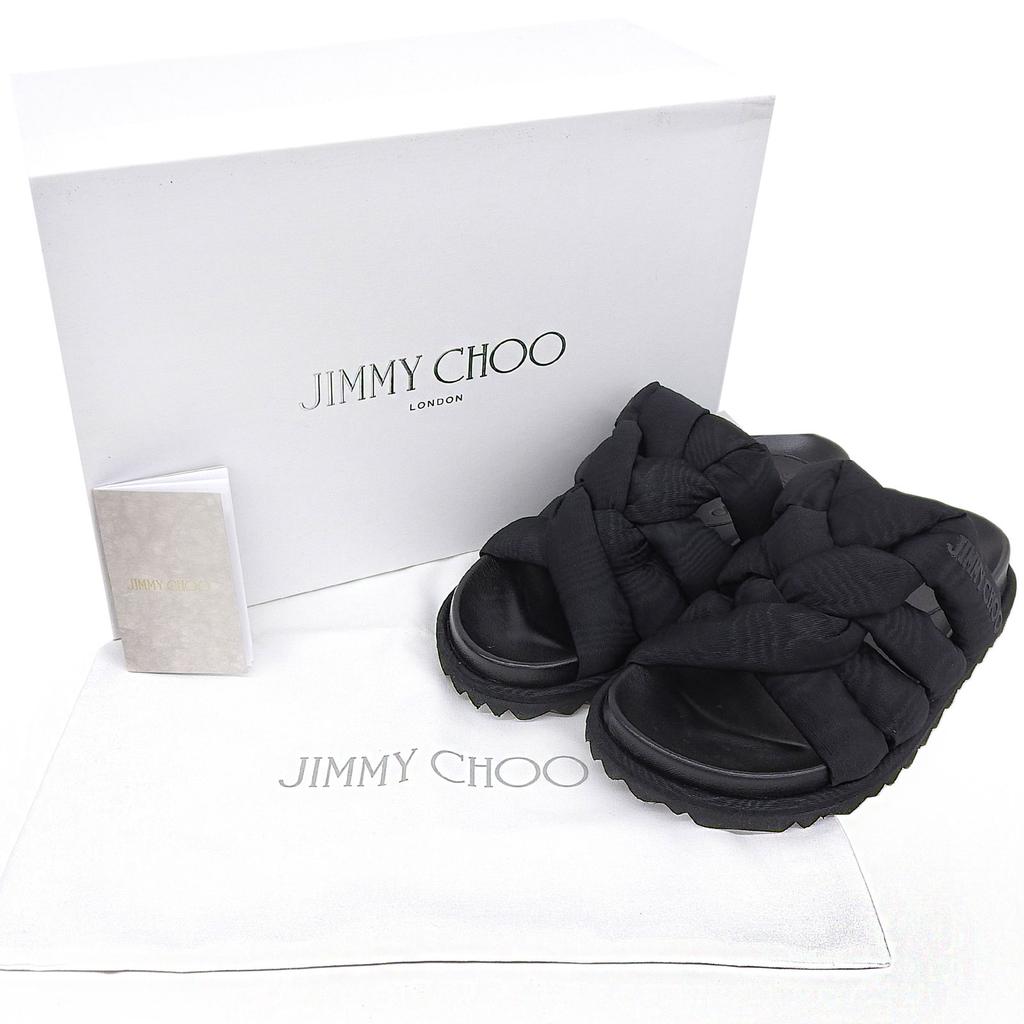 Отличные босоножки JIMMY CHOO Kes черные Синтетическое волокно Женские 35 Б/у