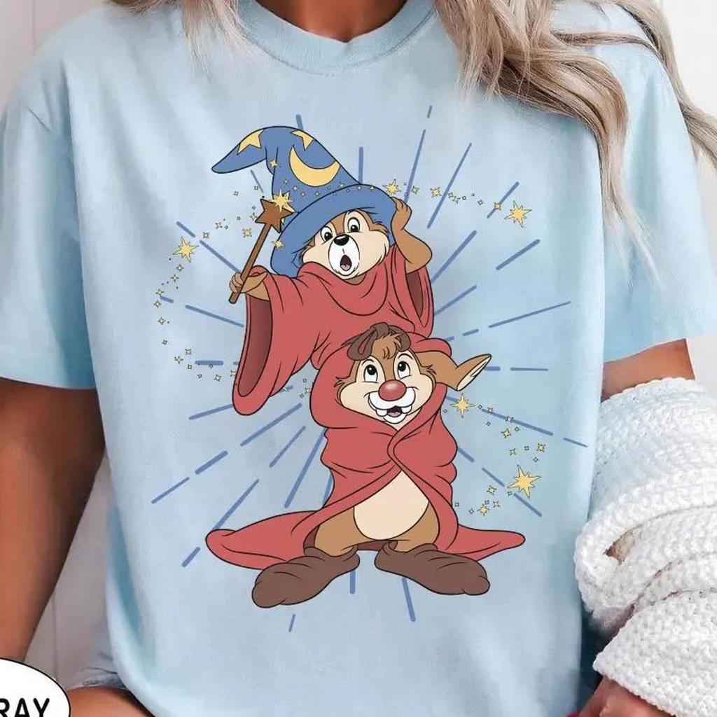 Disney Chip N Dale Costume Mickey Sorcerer Funny T-Shirt, Double Trouble Tee, Hollywood Studios Trip Shirt, Disneyland Family Matching Shirt