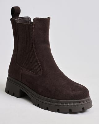 Ботинки Челси 12360 36 шоколадный замша шерсть