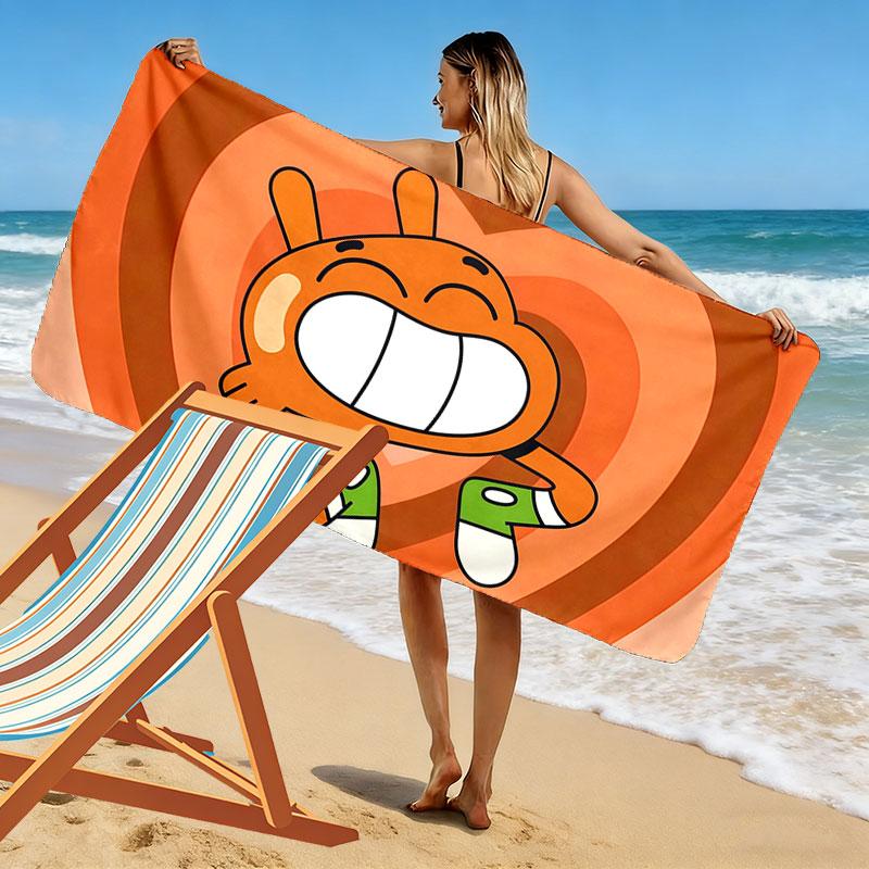 Darwin Watterson Print Beach Towel, Large Soft Quick Dry Towel for Beach Camping Swimming