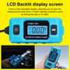 Тестер неисправностей цепи Автомобильный детектор тока с синим ЖК-экраном с подсветкой Встроенная фара для проверки цепей легковых и коммерческих автомобилей