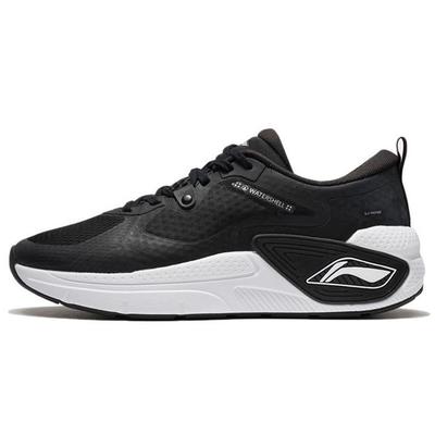 Li Ning Амортизирующие Нескользящие Износостойкие Низкие Повседневные Кроссовки Мужские Черные AGLR331-1
