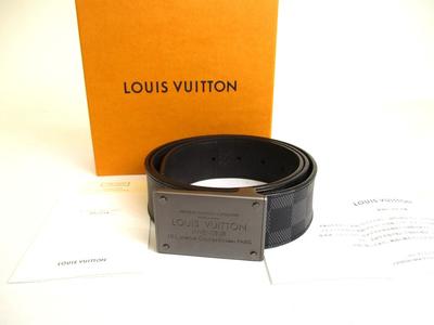 Оригинальный ремень Damier Graphite Infini Inventure с пряжкой, размер M #a877 Восстановленный