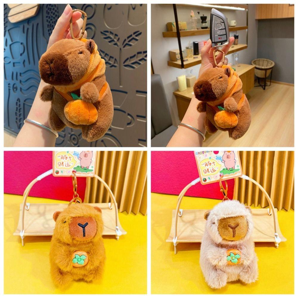 Брелок для ключей Capybara Cross Dressing, плюшевая подвеска в виде животного в виде мультяшной куклы, брелок для сумки, подвеска