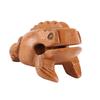 Yeliow Wooden Lucky Frog Wooden Frog Sound Making Ornament  Desktop Ornament