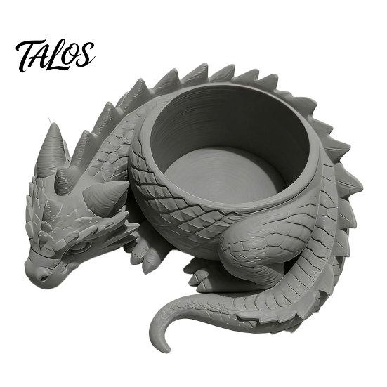Talos 3D-печатный горшок-лежащий дракон для небольших зеленых растений, Декоративное украшение-горшок для суккулентов, Фигурка в темном стиле для дома, офиса, рабочего стола