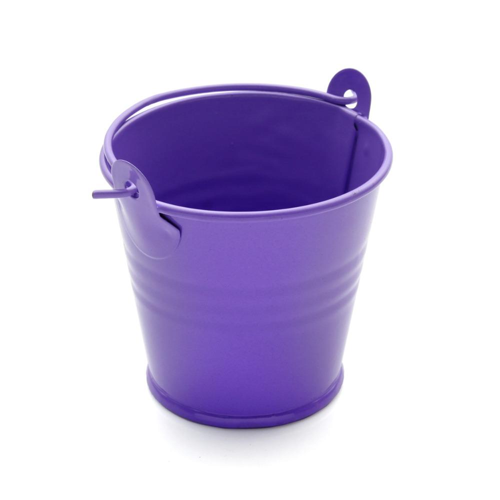 Однотонное мини-ведро, железная корзина для хранения, аксессуары для кукольного домика, домашний сад