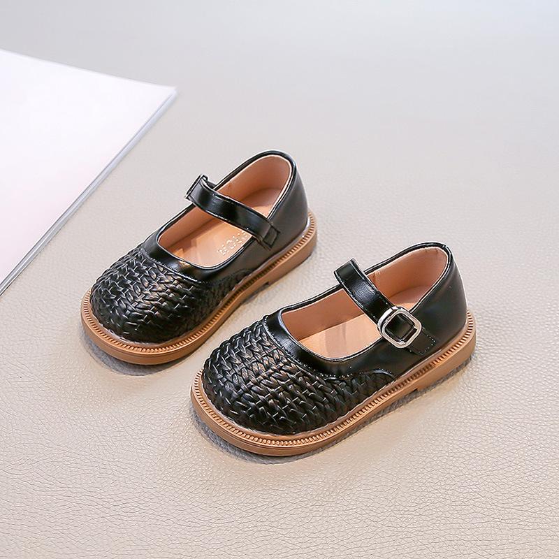 Девочки весна 2026 Мягкая подошва Кожаные Туфли-лоферы Принцессы