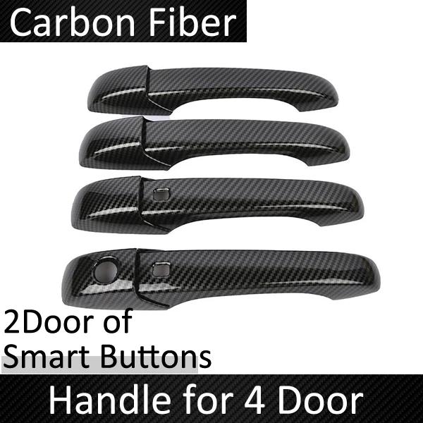 For Dodge Caliber 2007 2008 2009 2010 2011 2012 Carbon Fiber Smart Door Handle Cover Trim Set Car External Accessories Protector