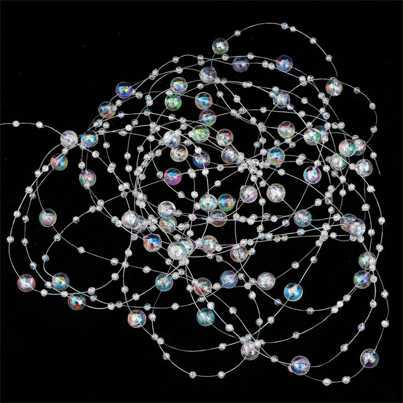 17-60Meter Imitation Pearl Acrylic Beaded Chain Trim Garland Strand for Door Curtain Wedding Decoration DIY Embellished Accessories
