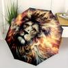 1pc Lion's Crown Amidst Celestial Flames Automatic Opening and Closing Umbrella, Lightweight 3-Fold, With Cute Cartoon Characters, Suitable for H