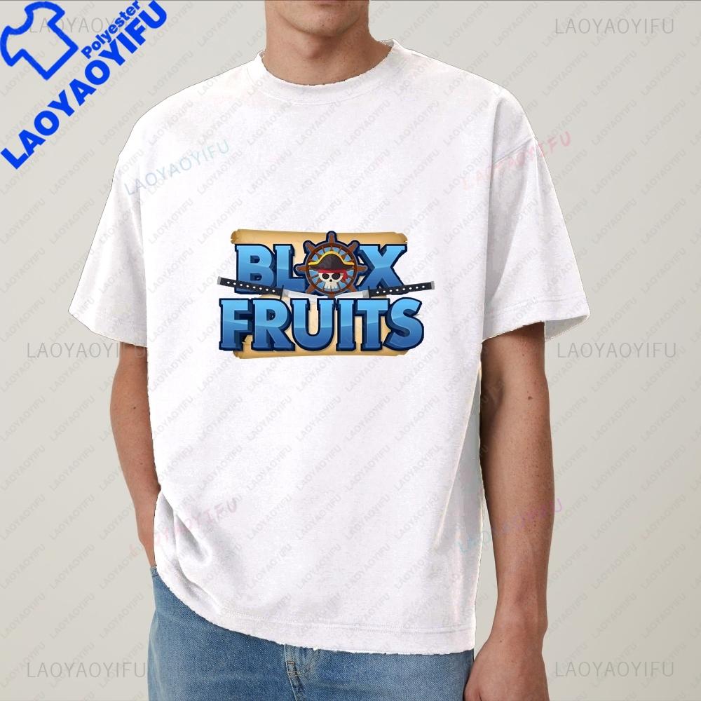 Игра Blox Fruits Летний Тренд Y2K Харадзюку Футболка с коротким рукавом Унисекс и Унисекс Универсальная Футболка с рисунком Большая Футболка