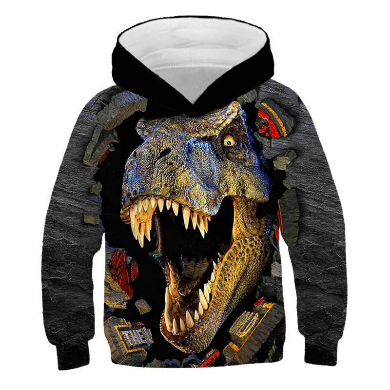 Hoodies Jurassic Park 3D Print Animal Dinosaurs Sweatshirts Boys Girls Children Hooded Pullovers Fashion Kids Tracksuit Clothing