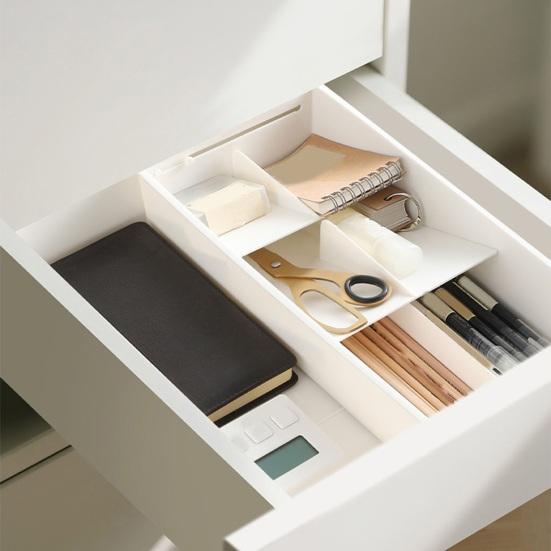 Расширяемый органайзер для ящика, регулируемый лоток для кухонной утвари и столовых приборов со съемными разделителями, многоцелевой ящик для хранения для дома, ванной комнаты