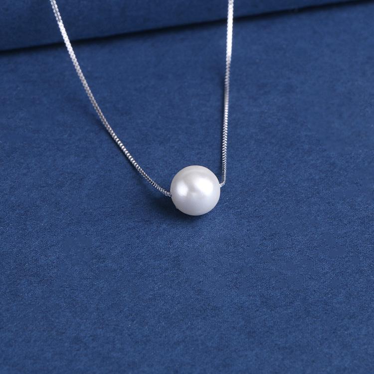 Жемчужное ожерелье из стерлингового серебра 925 пробы, простая и универсальная нишевая модная подвеска высокого качества, цепочка на ключицу