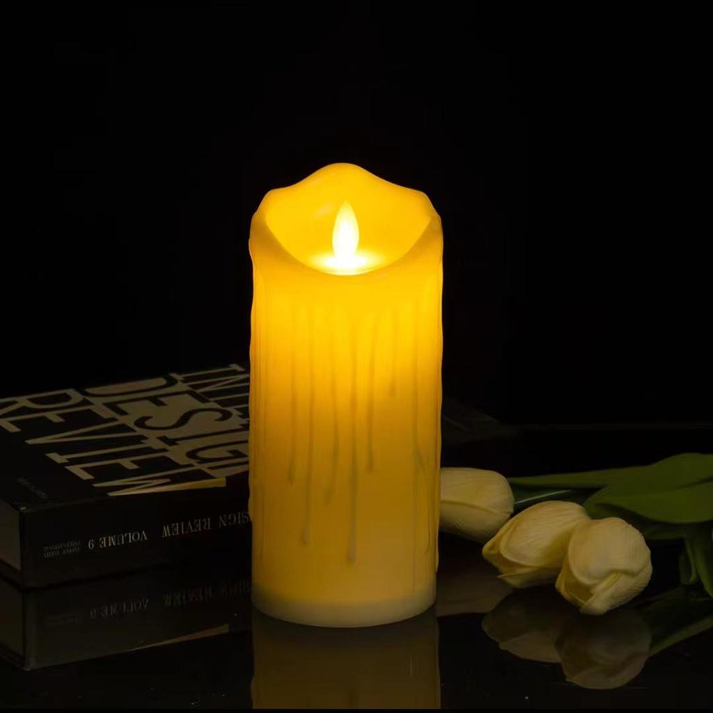 Светодиодный светильник-свеча с качающимся лицом и волнообразным ртом для свадьбы, дня рождения, Рождества, концертов