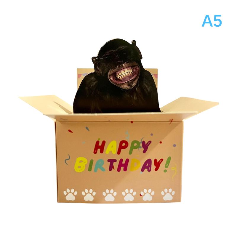 Funny Happy Birthday Pop-Up Card 3D Character Design Paper Party Invitation Perfect Gift For Family Friends And Co-Workers
