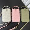 Leather Woven Mobile Phone Bag For Women In The Of 2025 Lightweight And Simple Mini Small Square Bag Niche Single Shoulder Crossbody Bag