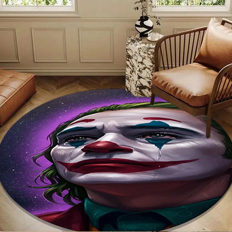Jo-ker In Green Suit Round Rug for Livingroom,Bedroom, Palyroom, Chair Rug, Area rug, Circle Carpet, Large Size Decor Fan Christmas gift