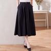 Women's Pure Cotton Floral A-Line Skirt with Elastic Waist - Stylish Summer Meat-Covering Design