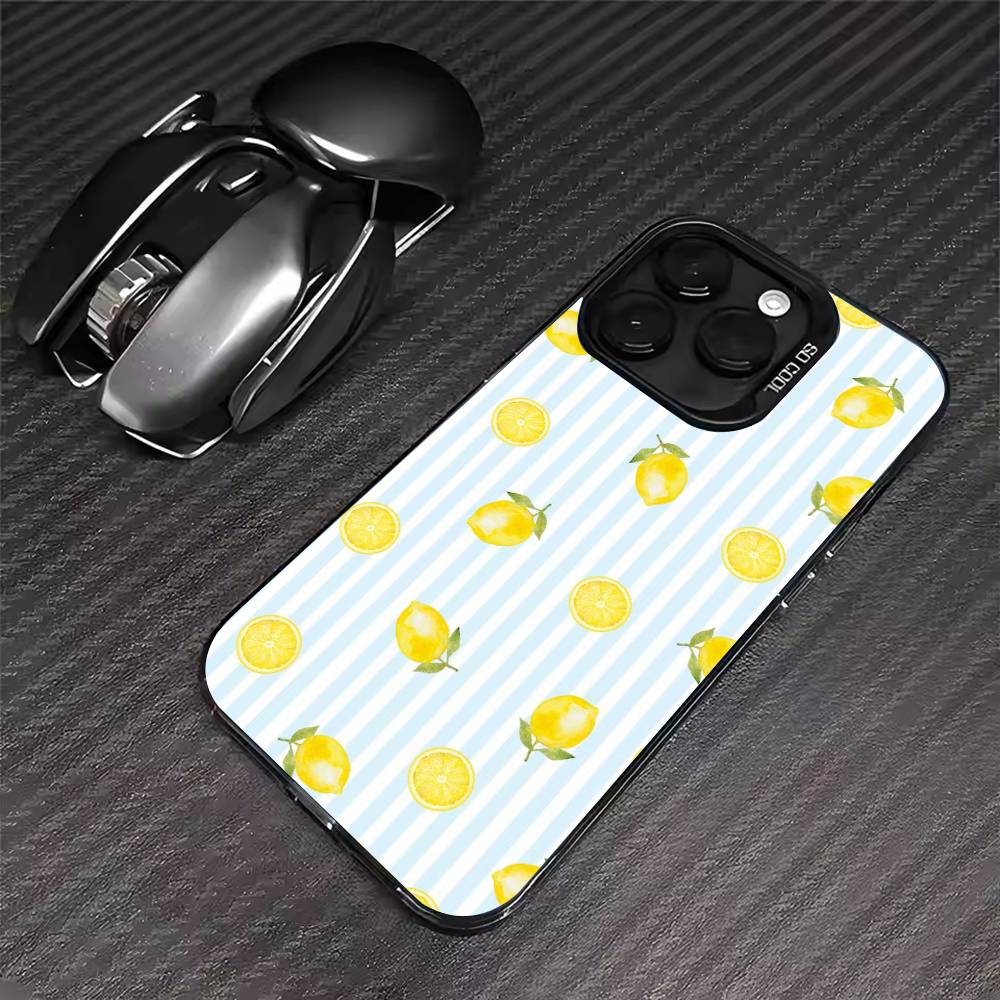 Стильный чехол для телефона с лимонами для iPhone 17 16 15 14 13 12 11 Pro Max XS Max 7 8 Plus Ударопрочный силиконовый матовый чехол