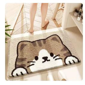 New Cartoon Cute Animal Imitation Cashmere Floor Mat Bathroom Absorbent Floor Mat Bedroom Thickened Carpet
