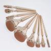 9Pcs Makeup Brushes Set Gold Handle for Foundation Powder Soft Fluffy Makeup Tools Cosmetic Powder Eye Shadow Foundation Blushes