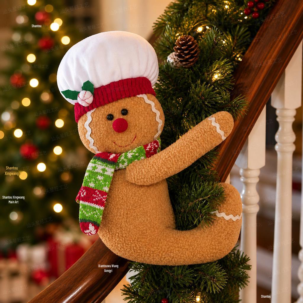 Christmas Gingerbread Man Tree Light Cover & Wine Bottle Decoration