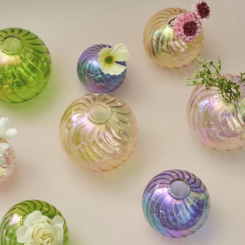 Декор комнаты Вазы-шары Украшение дома Стеклянная ваза для стола в скандинавском стиле Растения для домашнего декора Вазы для свадебного декора