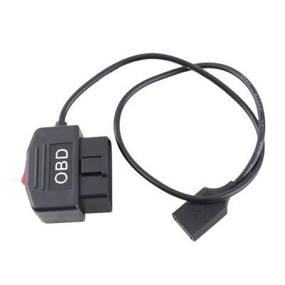 48 см 18,9 дюйма Кабель питания OBD-адаптера с кнопкой-переключателем, режим ACC, защита от низкого напряжения для видеорегистратора, зарядки телефона