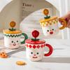 Ceramic Cup With Lid Spoon High Value Household Cute Couple Water Cup Gift Box High Sense Souvenir Creative
