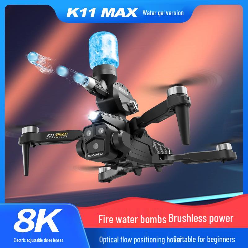Дрон K11Max: Бесколлекторный квадрокоптер с тремя камерами, пуск водяных бомб, дистанционное управление