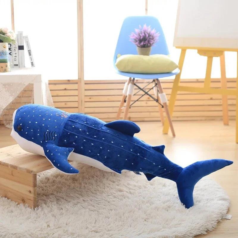 Large Whale Shark Body Pillow Creative Fish Sofa Decorative Body Plush Pillow Giant Whale Shark Back Suffed Cushion Sofa Decor