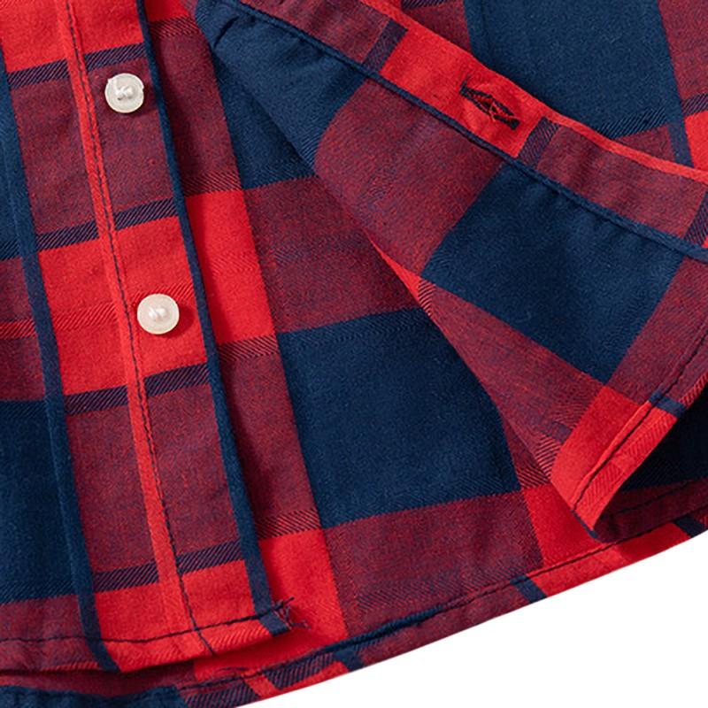 Kids Boys Shirt Clothes Spring Fall Plaid Blouses Clothing Infant Boy Cotton Tops 1-6 Years Kids Shirt