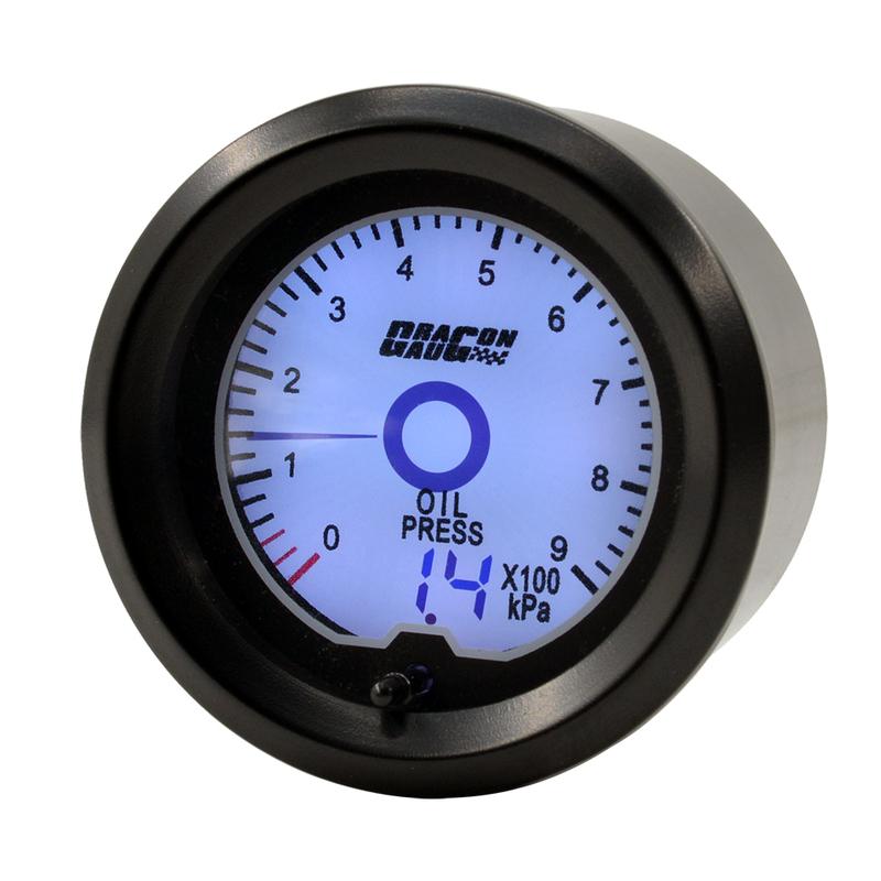 Dragon 52mm 7 Colors Backlight LCD Digital Pointer Auto Oil Pressure Gauge 0-900 Pka Press Meter For Car