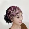 Embroidered Flowers Beauty Lace Curling Hat Breathable Mesh Lace Pullover Cap  Outdoor