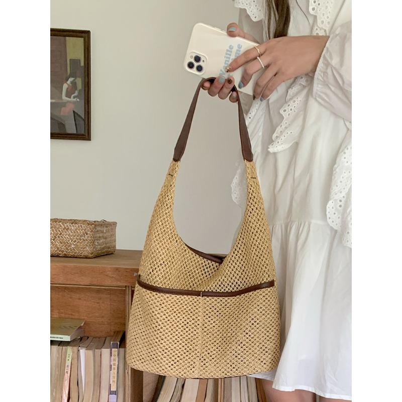 Французская соломенная плетеная сумка женская литературная сумка для работы и учебы новая летняя свежая плетеная сумка