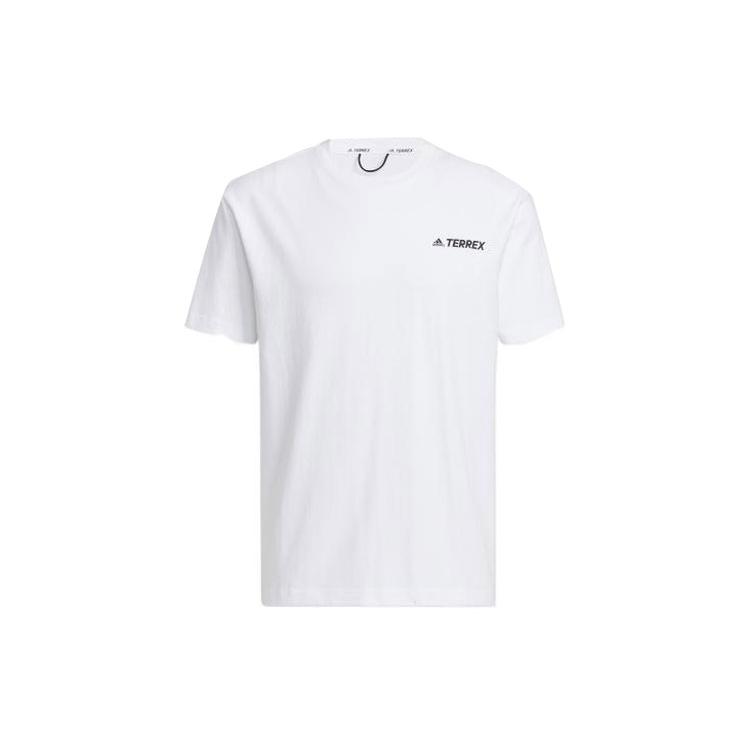 Adidas T Shirts Unisex White Crew Neck Moderate Straight Fit HM3548