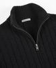 BIRBANTE Washable Cotton Cable Two-Way Knit Zip-Up - Black
