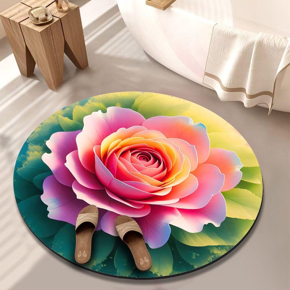 Коврик для пола в форме пиона, мягкий коврик для ванной комнаты, для гостиной, чайного столика, прикроватный